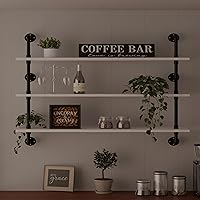 Vista 46 de Estantería flotante para libros estantes de baño sobre inodoro estanterías industriales de tubo estantes de tubería estantes de pared rústicos Blanco