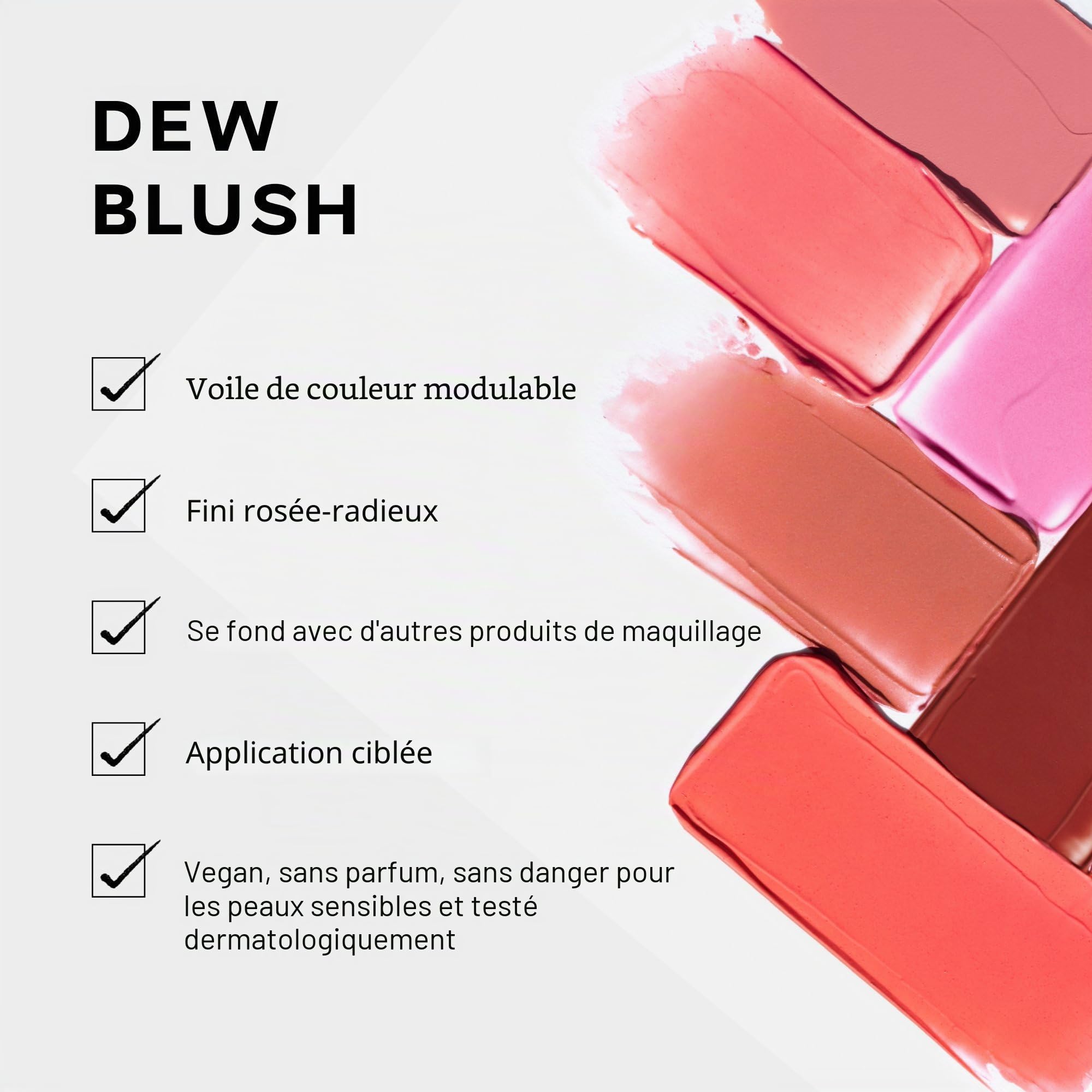 Saie Blush Tau - Rouge liquide léger avec une finition crème miscible, constructible, couleur joue, avec applicateur de maquillage pour les pieds, rouge mauve, froid (120 g)