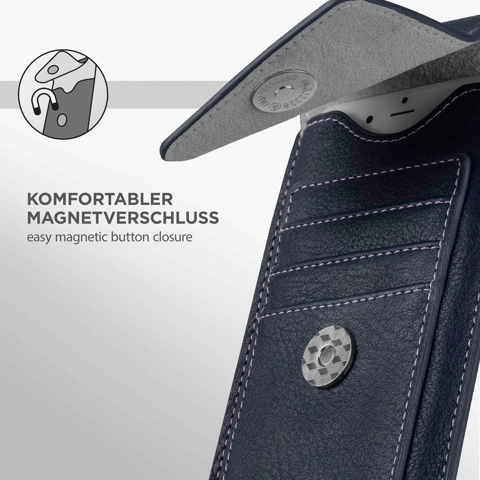 ONEFLOW Zeal Custodia Portafoglio Per Google Pixel 7: Pelle Vegana Con Porta Carte, Clip Da Cintura E Protezione 360° (Nero)