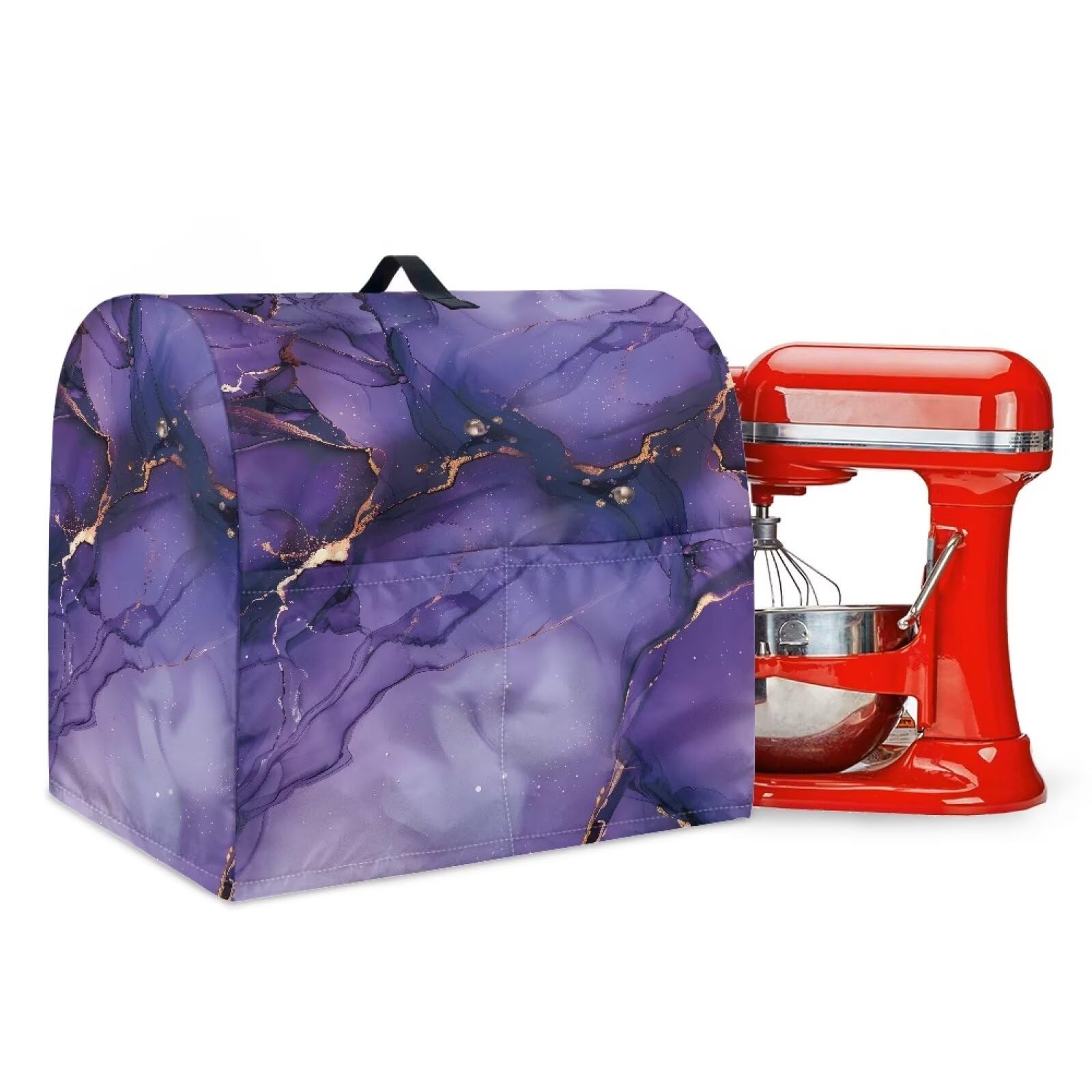 Yatixapu Kitchen Stand Mixer Dust Cover with Storage Pockets for 6-8 Quart Waterproof Marbled Stand Mixer Cover for Mixers Accessories Fits Tilt Head and Bowl Lift Models Mixers