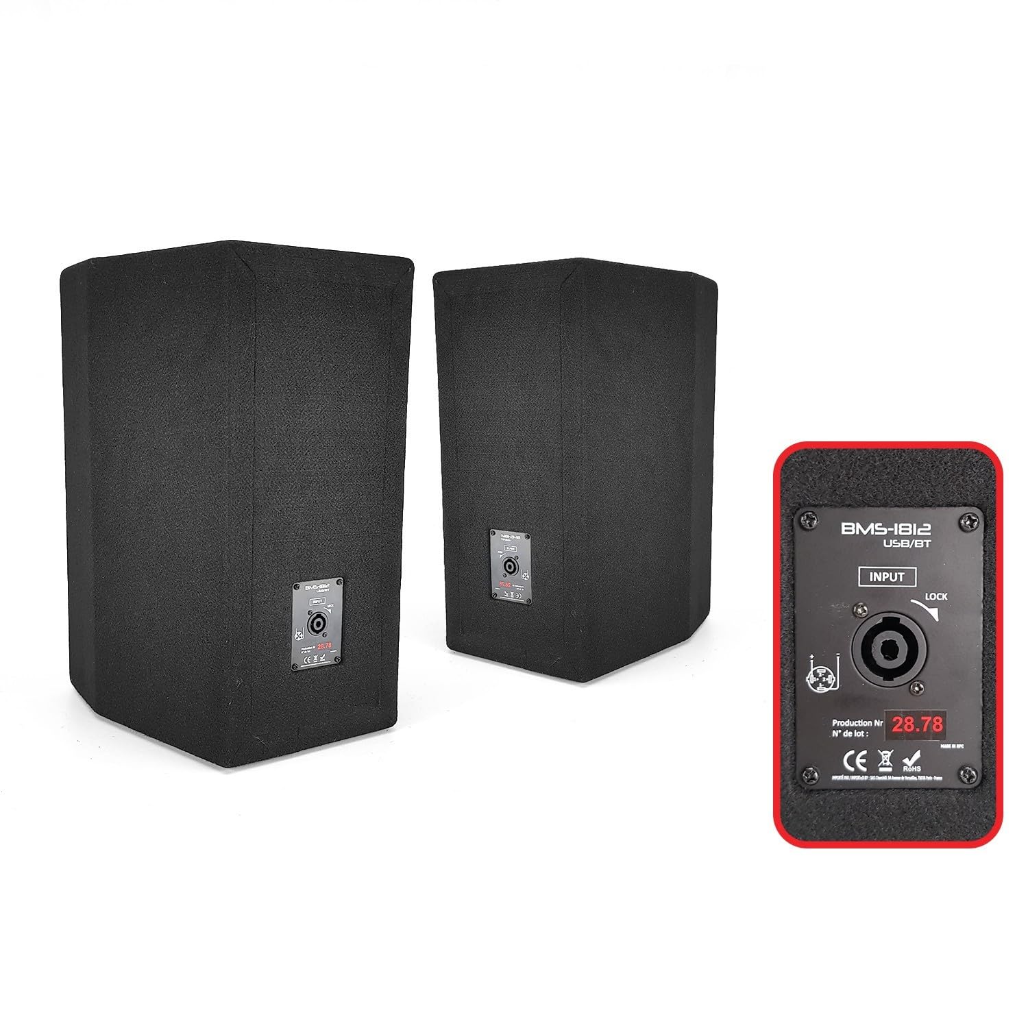 Pack SONORISATION Complet BM Bmsonic 2400W USB/BT MKII - 2 Enceintes 12" + Caisson SUB Actif 18" Animation Mobile Mariage