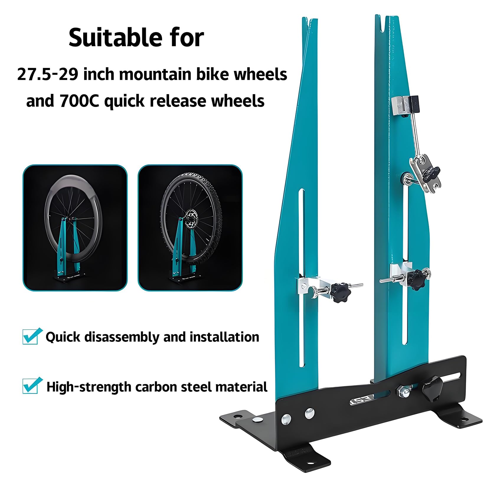 Soporte De Alineación Ruedas Bicicleta para 16 A 29 Pulgadas [Ancho 90 Mm-150 Mm] Calibración Mantenimiento Herramienta Soporte Reparación Llantas MTB Road