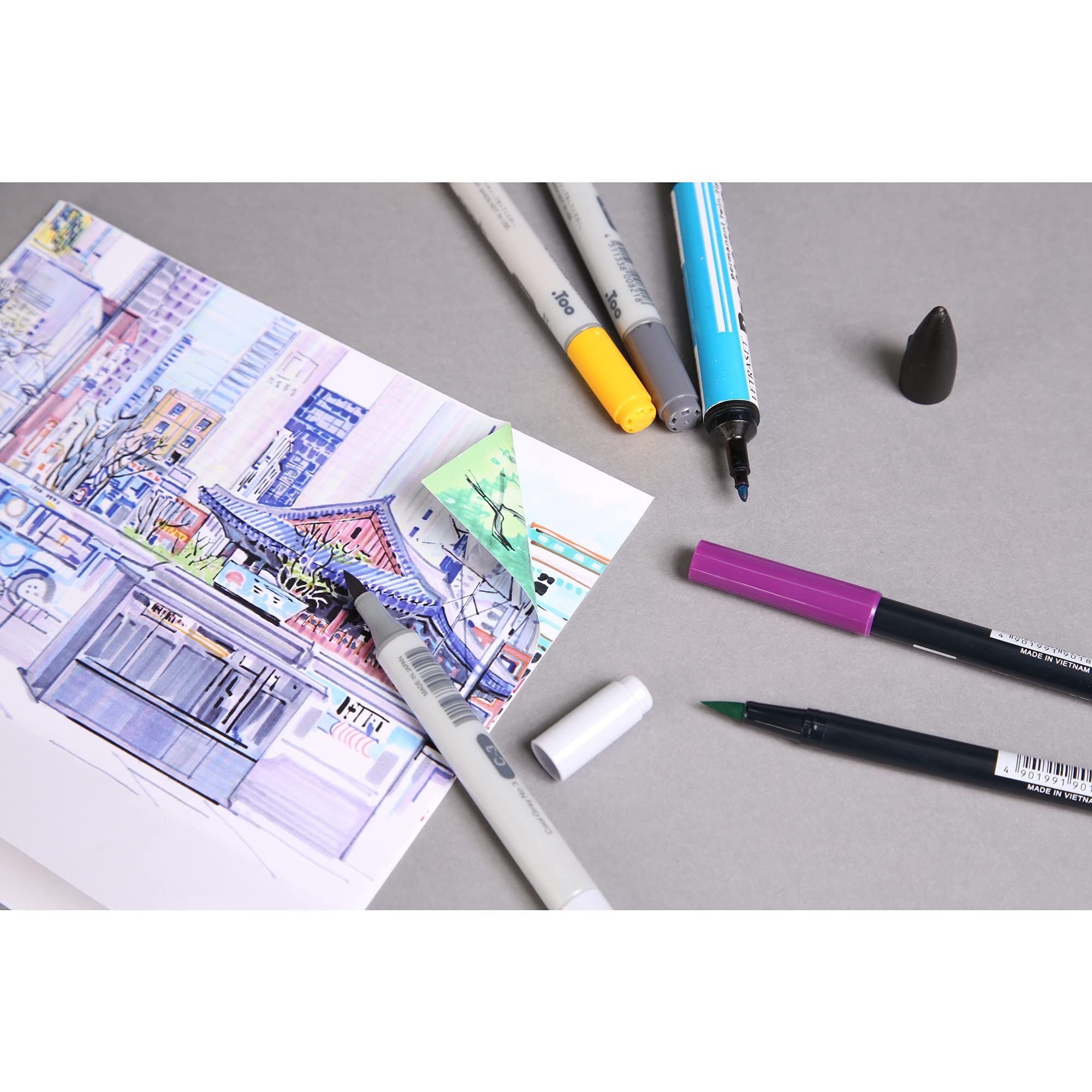 Clairefontaine 975198C Carnet Layout Double-Face - 32 Feuilles Papier Dessin Blanc Extra Lisse 22x22 cm 220g - Papier idéal pour le Dessin au Feutre à Alcool, Encre de Chine et Line Art