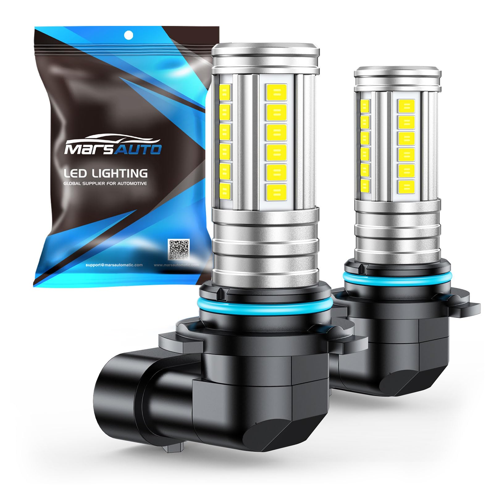 Marsauto H10 9145 LED Fog Light Bulbs 12,000LM, 1:1 Size 360° Illumination 9140 H10 Fog Lights LED, 6500K White Strong Penetration, Upgraded LED Chips 9145 9140 LED Fog Lights, Accessory Light Kits