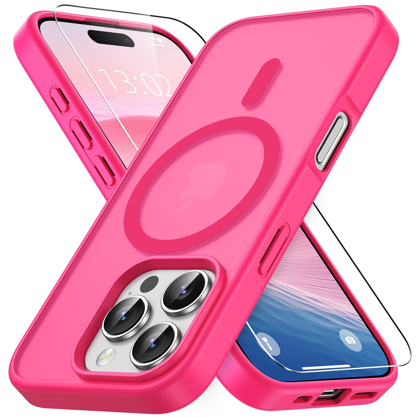 Coque iPhone 16 Pro translucide rose mat Vansdon antichoc protection MagSafe
