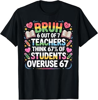 6 Out of 7 Teachers Think 67% of Students Overuse 67 Meme T-Shirt