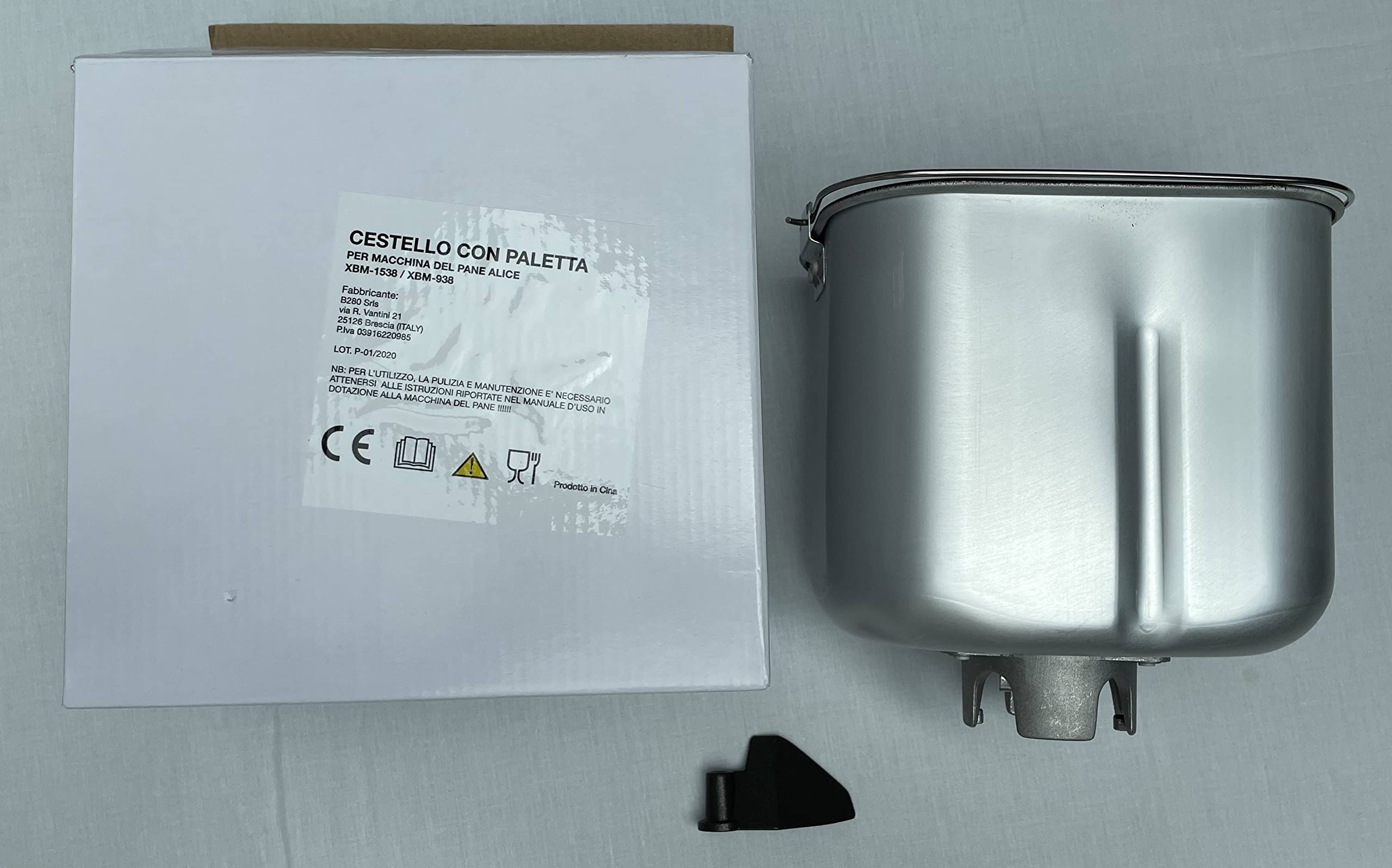 B280 CESTELLO + PALA DI RICAMBIO PER MACCHINA DEL PANE ALICE 0270 DPE
