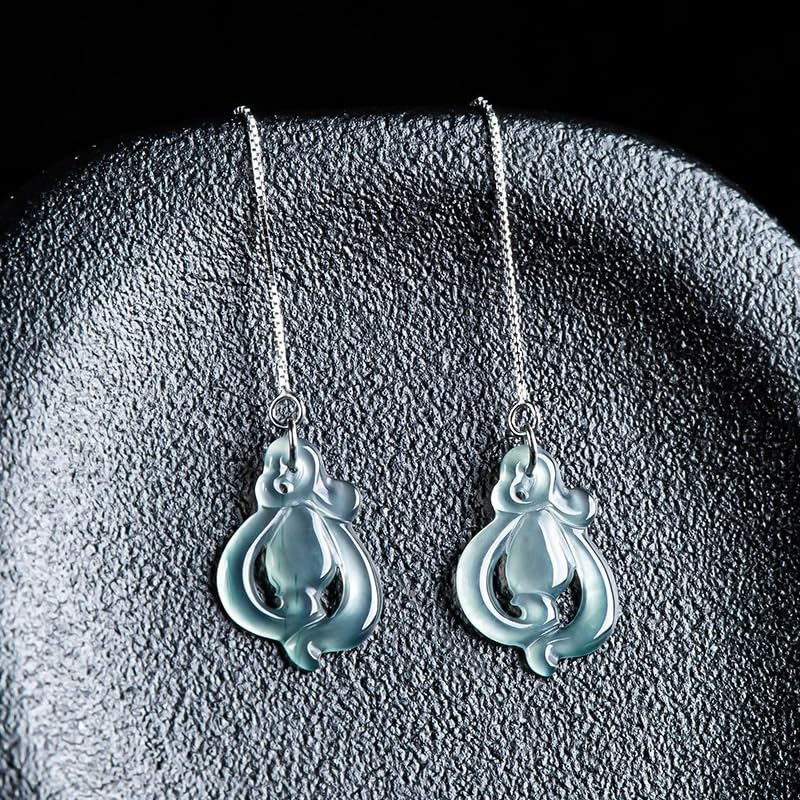 Boucles d'oreilles pierre verte anti-allergie, jade véritable argent 925