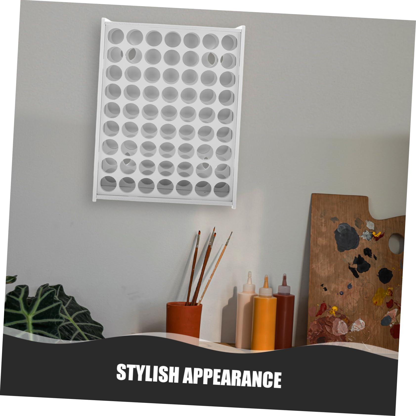 Organizzatore Verticale per Vernici Artigianali da Parete, Plastica Bianca, Design Minimale, Facile da Installare, per Casa e Laboratorio