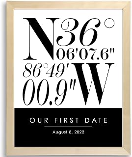 Personalized Coordinates Art Print | Personalized with Your Location, Date and Message | Perfect Gift for Weddings, Valentine's Day, Anniversaries, Christmas, and more!