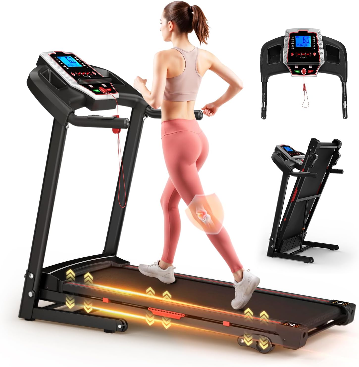 Caminadora Plegable Zateety 3.5HP con Inclinación, 12 Programas