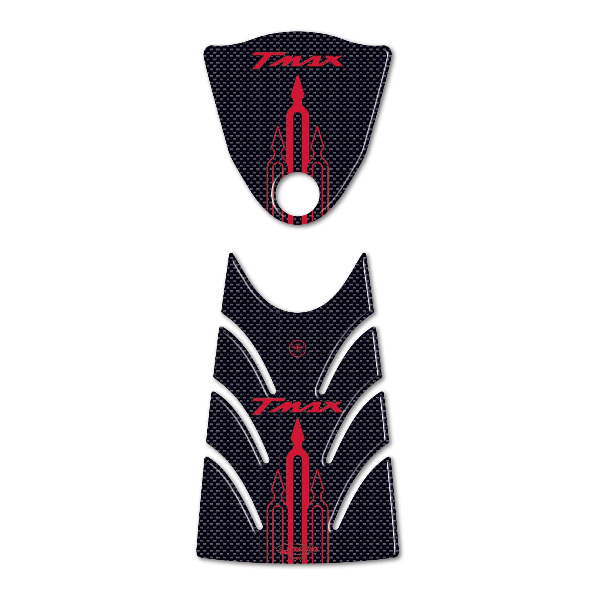 labelbike - 3D Resin Stickers Decorations and Protections of Motorcycle Scooter Tank Door and Front Footboard Compatible with Yamaha Tmax 500 2008-2011