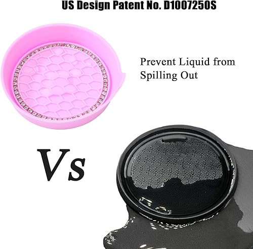 Miniatura 5 de Amooca - Portavasos antideslizantes y universales para auto, accesorios para el interior del auto con diamantes de imitación de cristal brillante,