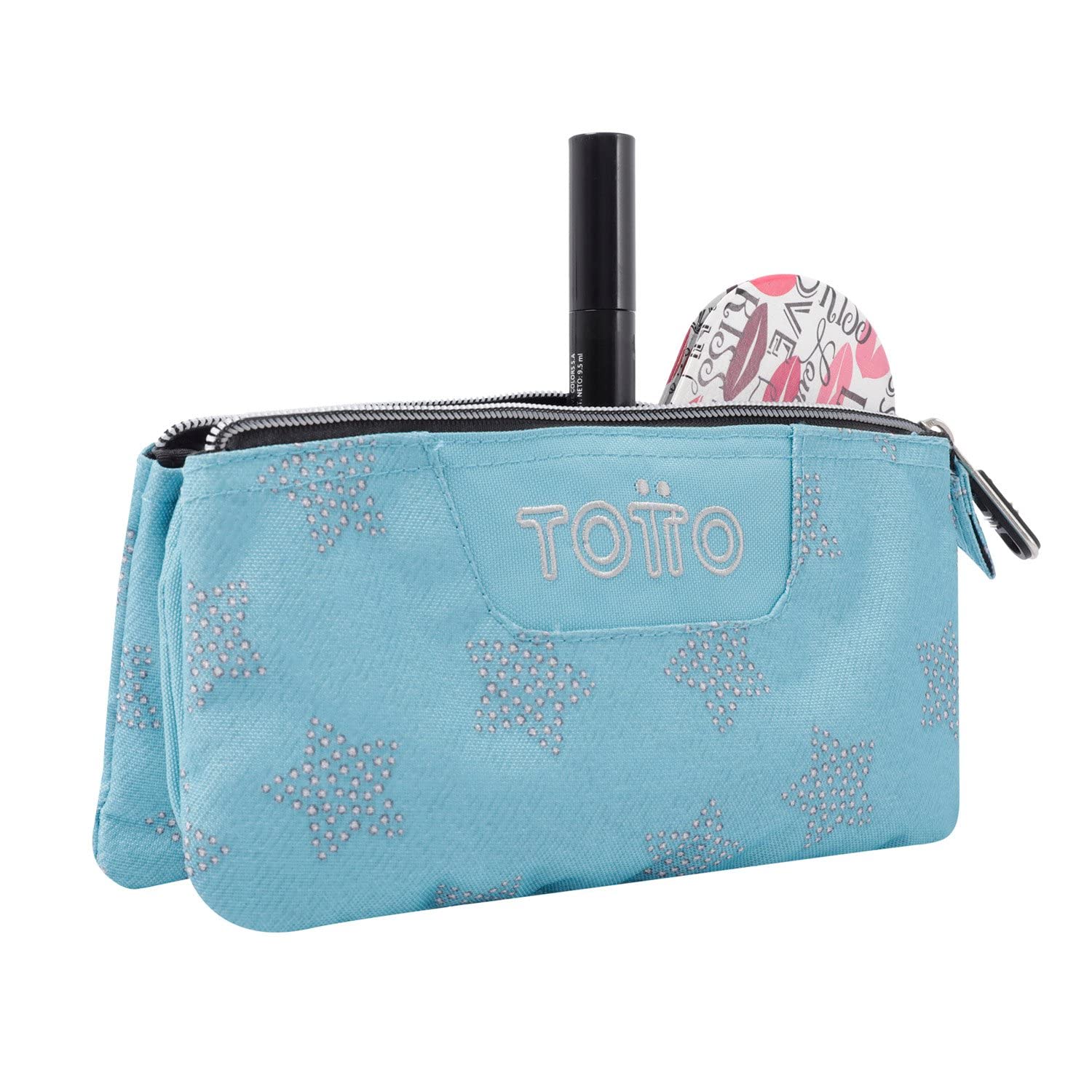 TOTTO School Pencil Case with Three Compartments, Blue, Única, Kids - Image 4