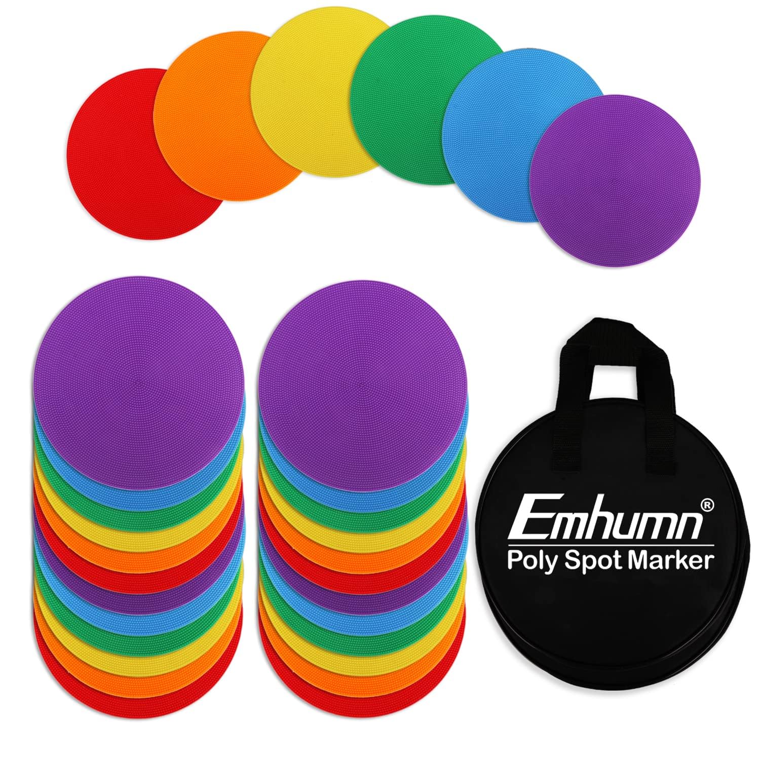 Photo 1 of Emhumn 4inch & 9inch Poly Spot Markers for Agility Dot for Gym/PE Training, Dance, 6/12/24 Pcs Round Multiple Color & Size Rubber Non-Slip Spot Marker for Games, Floor Dots and Sport Activities