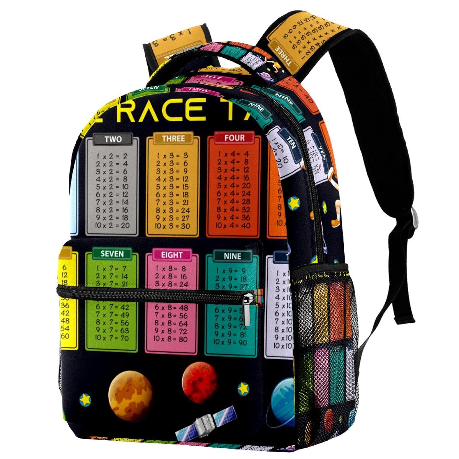 Sac à dos dessin animé espace multicolore pour les adolescents