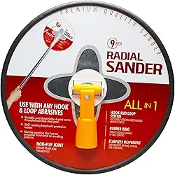 Lixadeira de drywall de 23 cm com cabeça giratória de 360° - Lixadeira manual premium para paredes e tetos - Almofada de lixamento de gancho e laço para limpeza suave da parede, polimento e reparo de