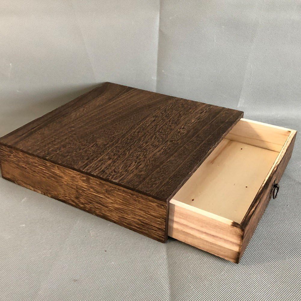 Boîte À Thé en Bois avec Tiroir, Organiseur De Rangement pour Thé PU, Idéal pour Les Amateurs De Thé PU