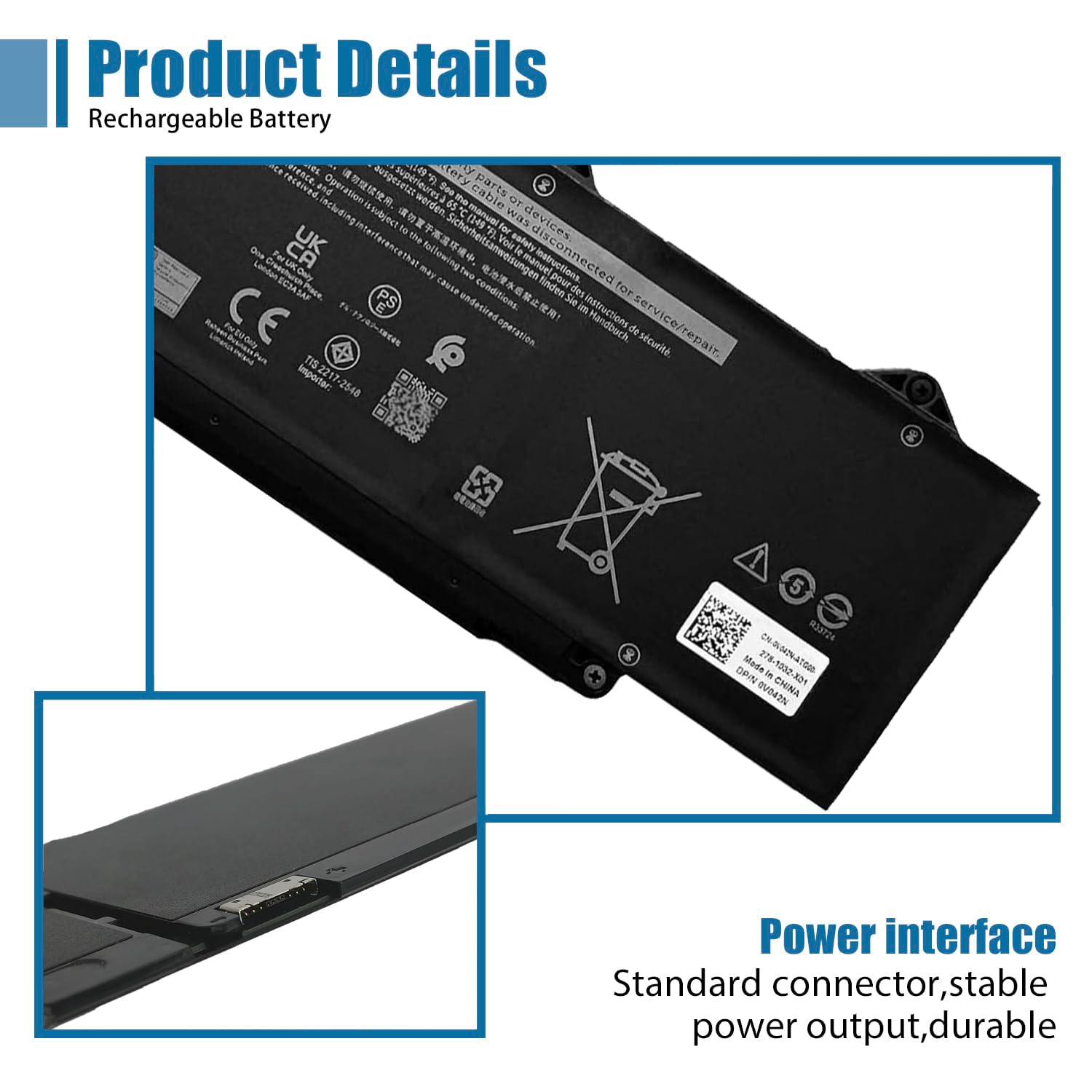 Batterie 54Wh Pour Dell Latitude / Precision / Inspiron - Réf. R73TC, DR02P, 11,4V, 3 Cellules