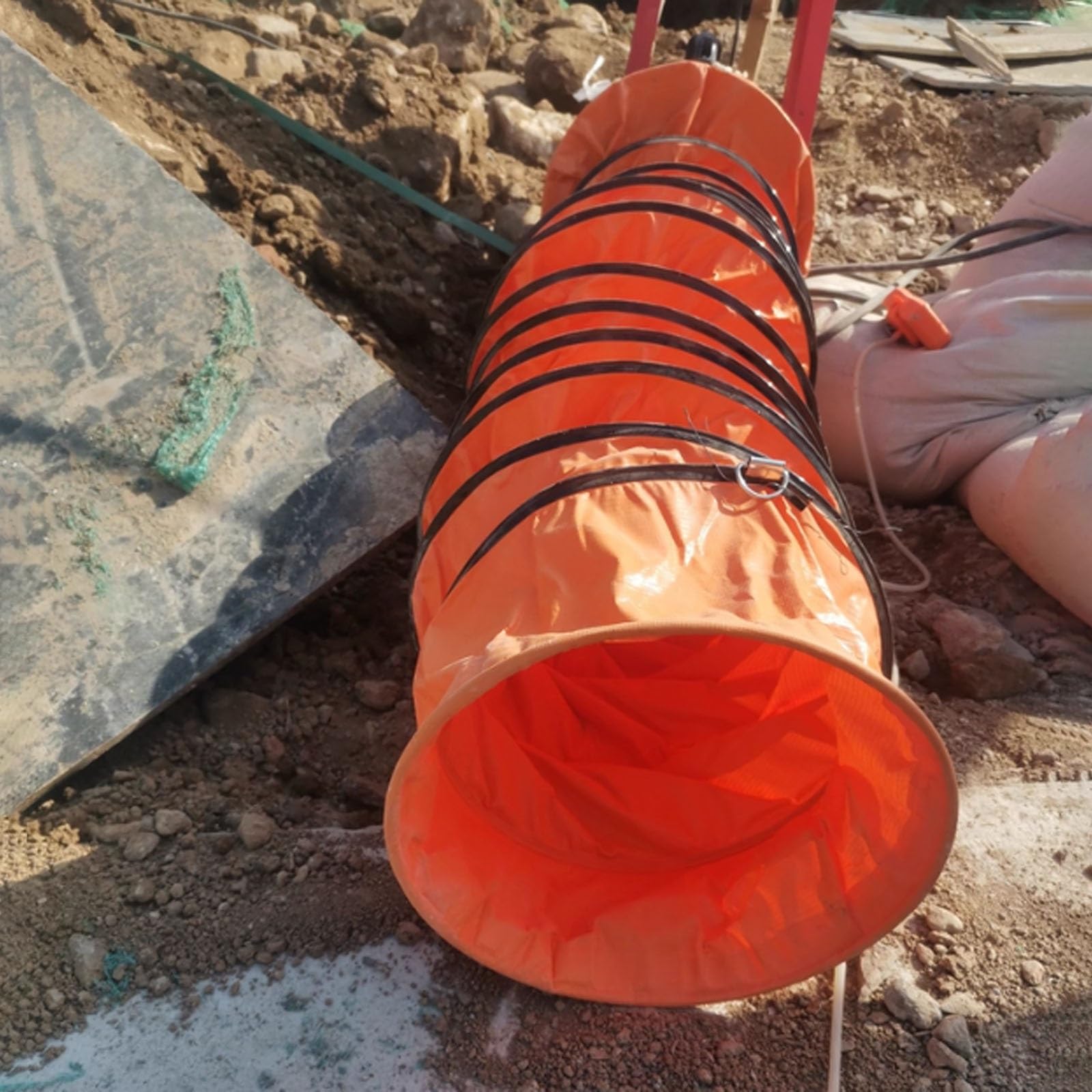 Tubo Flexible Manguera Naranja Conducto Aire Escape, Conducto Ventilación Resistente Soplador Servicios Públicos, Manguera Entrada Comercial 6,5 X 10 X 16 Pies(L 9.8ft/3m,ID 14in/350mm)