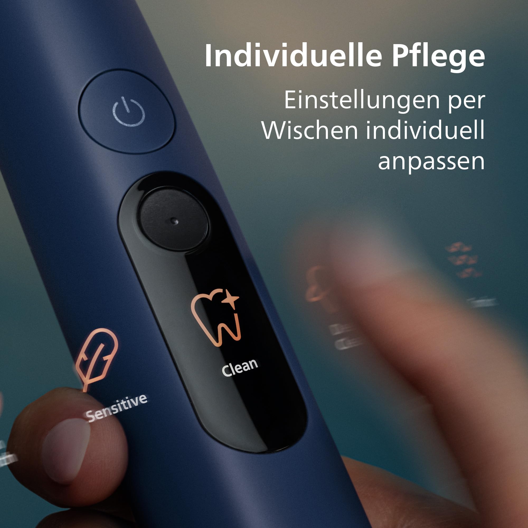 Philips Sonicare Next-Generation DiamondClean 8000 elektrische Zahnbürste - mit intelligenter Andruckkontrolle und 15 Einstellungen, Dunkelblau, HX8311/13