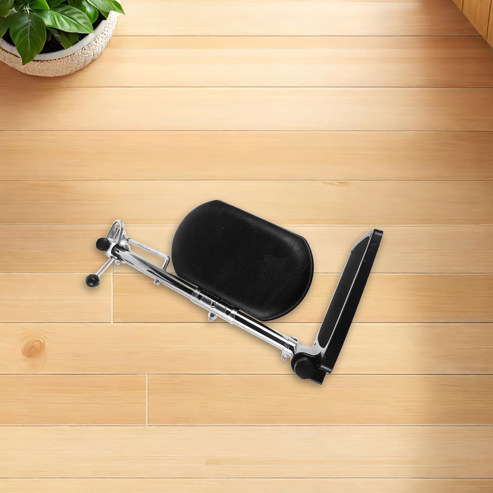 Happyyami Reposapiernas de Apoyo para Silla de Ruedas, Reposapiés Colgante, Acero Inoxidable, Pu y Abs, Negro, Ángulos Ajustables, Instalación Fácil, para Pacientes y Personas Mayores, Uso