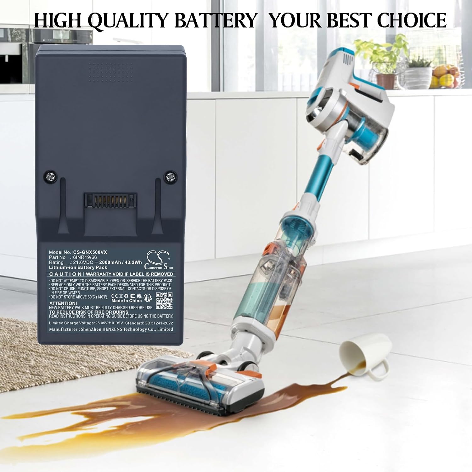 Battery for Genius Invictus X5, Invictus X5 Facelift Cordless PN:Genius 6INR19/66 2000mAh / 43.2Wh