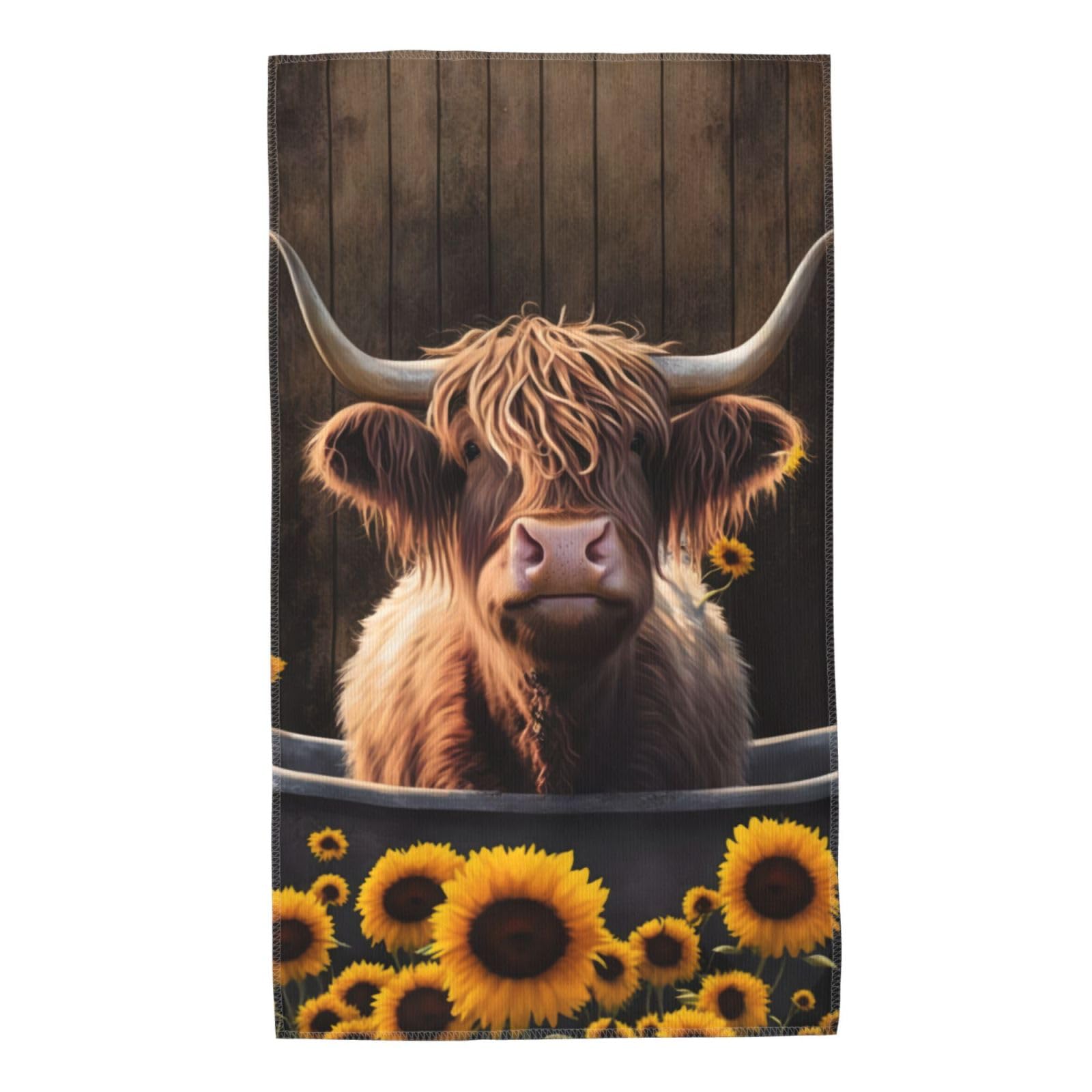 40X70cm Bath Towel Sunflower Highland Cow Beach Towel Sand Free Hand Towels Premium Towel Sheets For Spa Hotel Adults