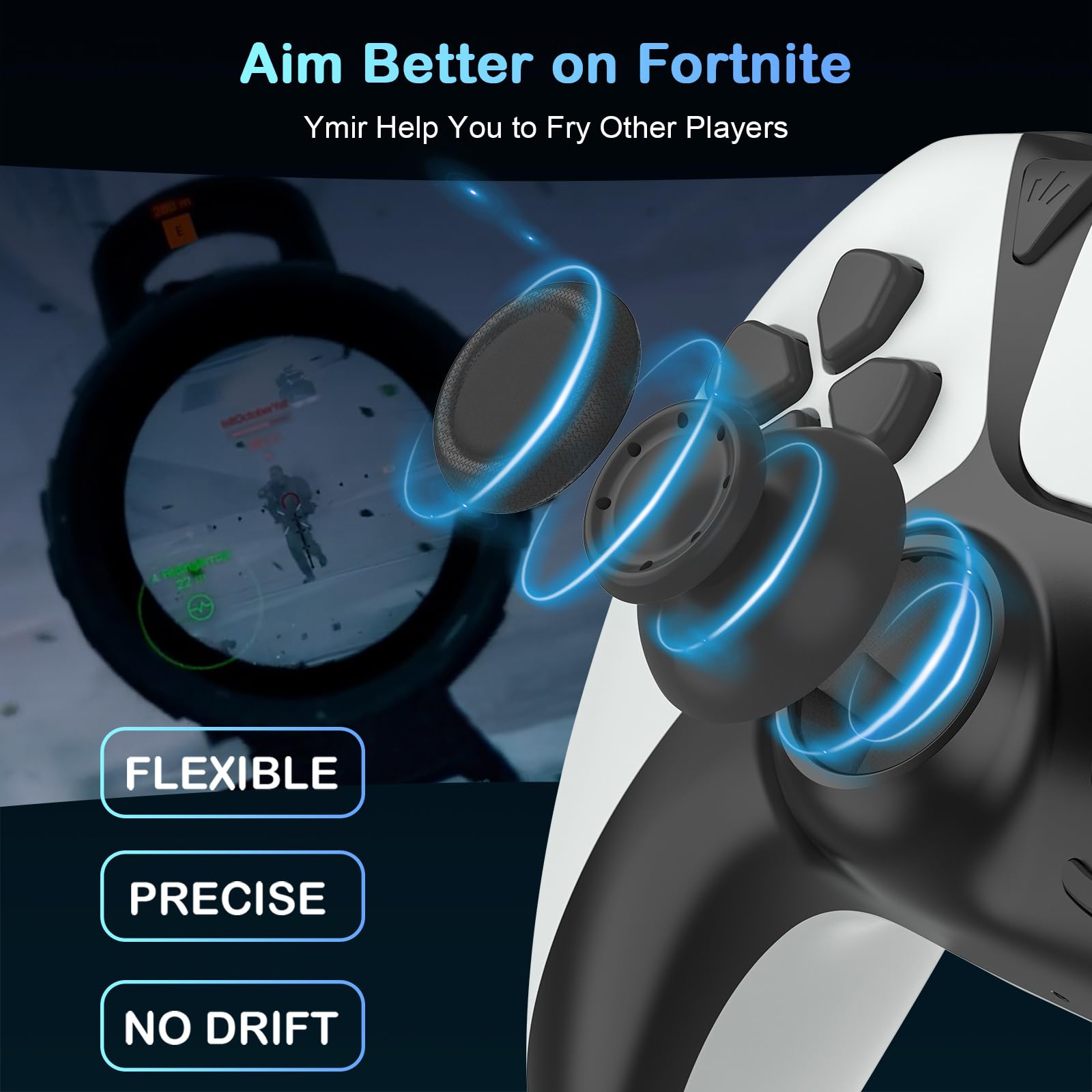 Ruibopad Elite PC/PS4 Controller für Fortnite mit Back Paddles und Turbo,YMIR Wireless Pro Gaming Gamepad mit No Drift Joystick, Vibration, 1200mAh Akku, Kompatibel mit Playstation 4/PC/Steam,Weiß