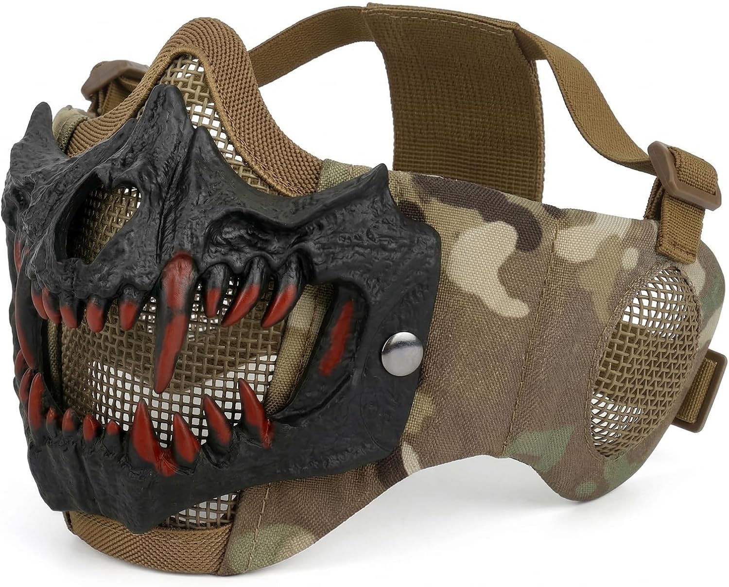 Airsoft Half Face Masks Tactical Face Protection Mesh Mask for Halloween Paintball CS Hunting