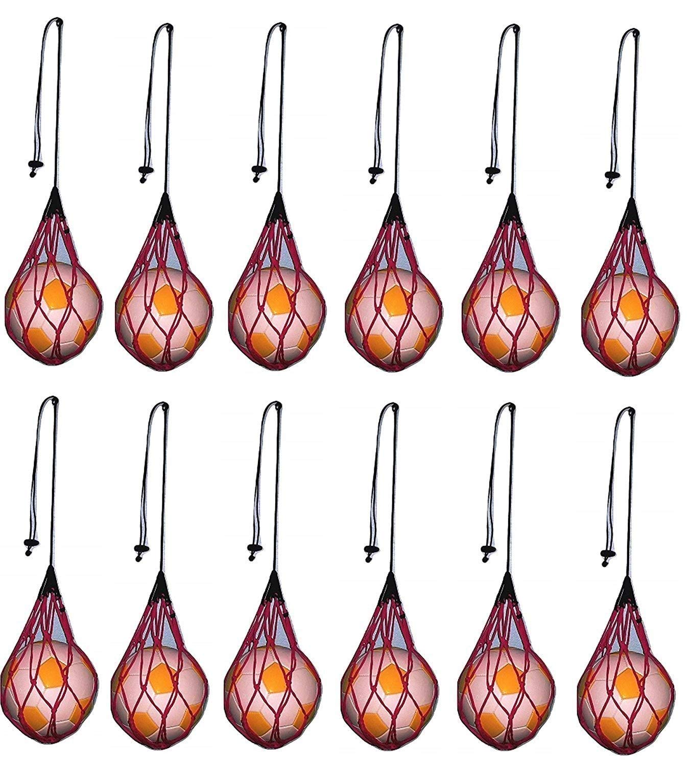 12 Rabbit Soccer Mini Balls Bungee Elastic Juggling Skill Training Net (Pink)