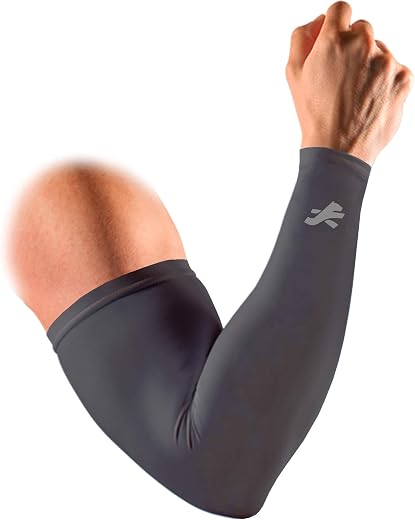 Redesign Premium Compression Arm Sleeves Pair (Nylon) for Gym, Running, Cricket, Tennis, Basketball, Badminton &amp; More (Med...