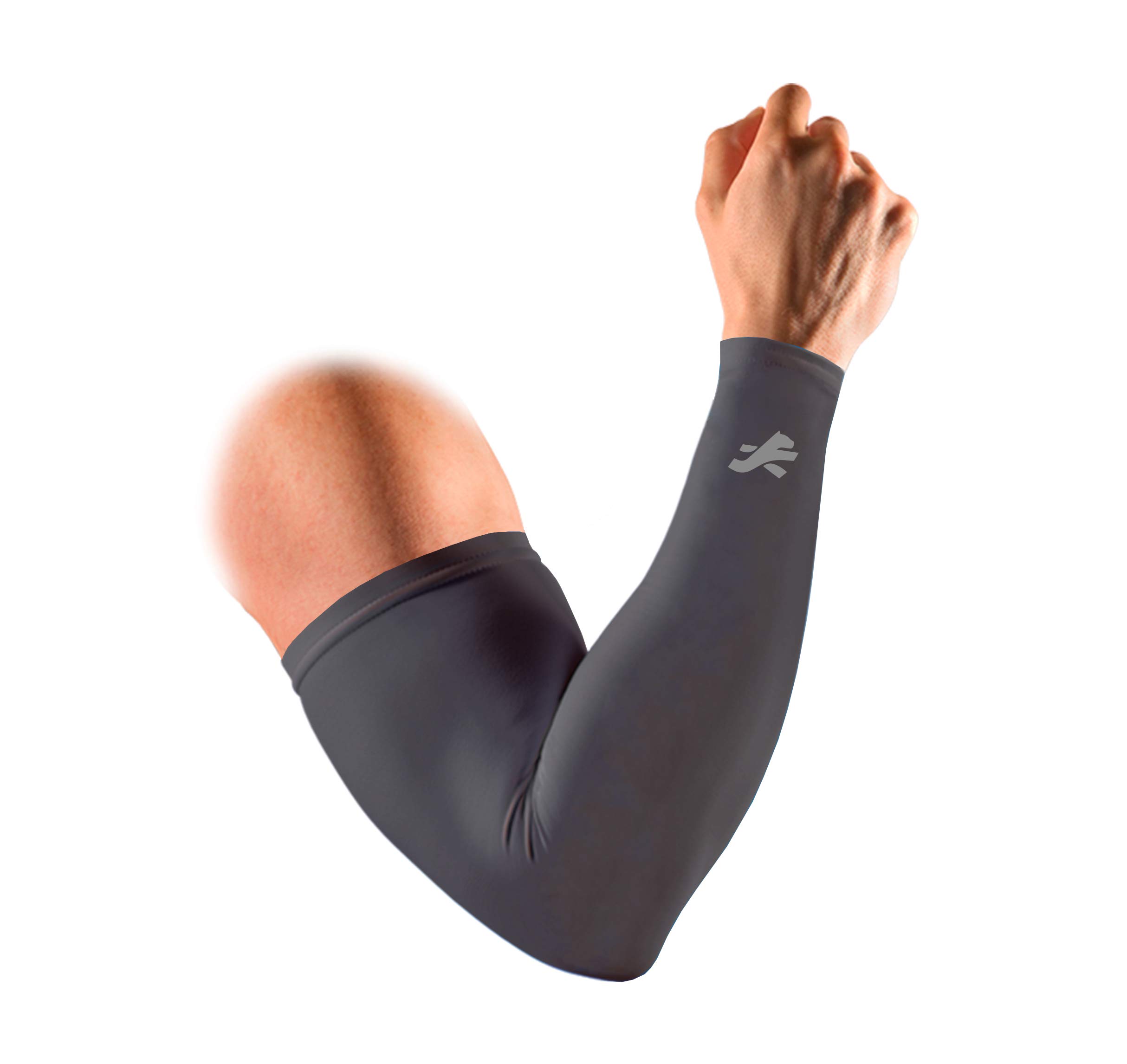 Sponsored Ad - Redesign Premium Compression Arm Sleeves Pair (Nylon) for Gym, Running, Cricket, Tennis, Basketball, Badminton & More (Medium, Dark Grey)