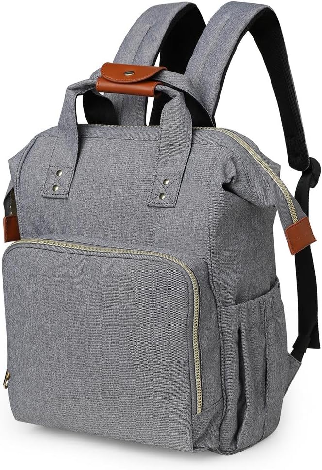 Diaper Bag Backpack, HoHope Baby Diaper Bag Father Day Wide Open Designer, Grey