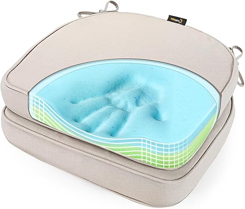 SUNROX FadeShield - Cojines de espuma viscoelástica de gel para silla, resistentes al agua, resistentes a las manchas, duraderos, reversibles, con