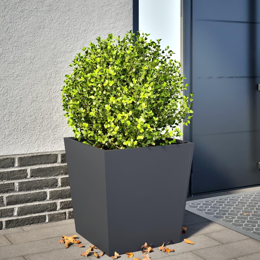 vidaXL Fioriera da Giardino Antracite 50x50x50 cm in Acciaio, fioriera, fioriera da Patio, Vaso Fiori da Esterni, fioriera da Esterno