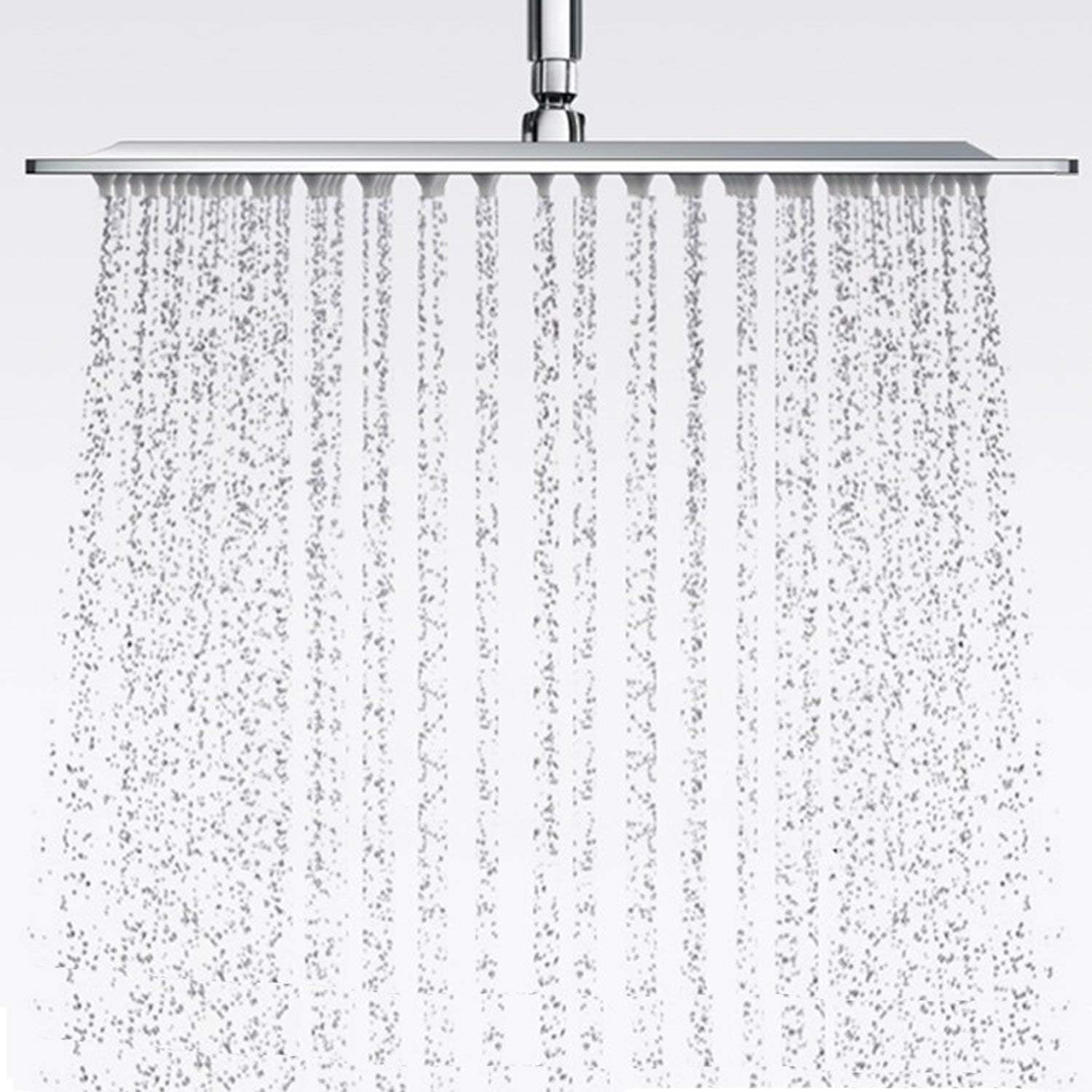 PESCA Grade 304 Ultra Slim Stainless Steel Square Shower Head (Silver, 12x12 inch)