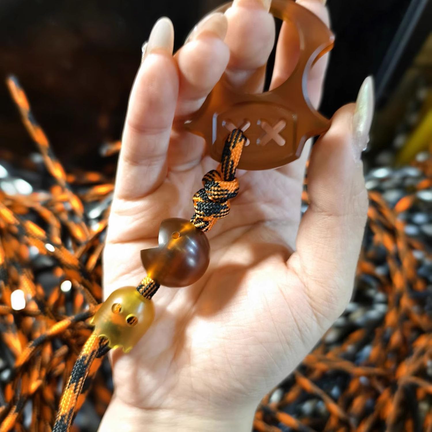 Knife Lanyard Beads Ultem Paracord Beads Creative Lightweight PEI Tactical Paracord Bead Cute EDC Bead (Pacman)
