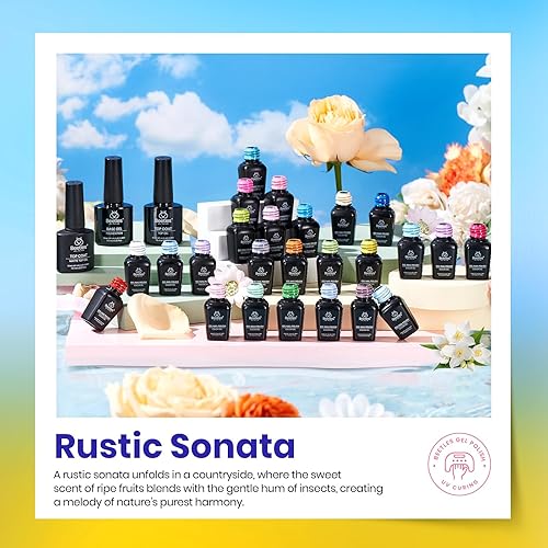 Miniatura 44 de beetles colección “Rainbow” - Kit de esmaltes de uñas en gel, de 20 colores, verde, rosa, azul, con brillantina y nude para niñas, con 3 frascos