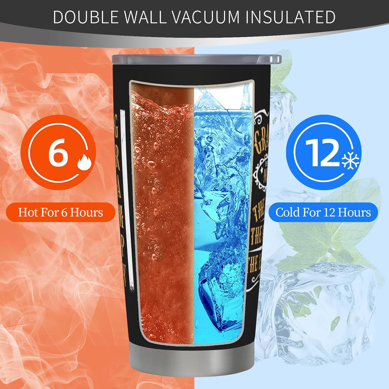 Grampy Gifts - Birthday Gifts for Grampy - Grandpa Gift from Grandchildren - Best Grampy Ever Gift, 20 oz Stainless Steel Tumbler With Lid & Straw - Image 7