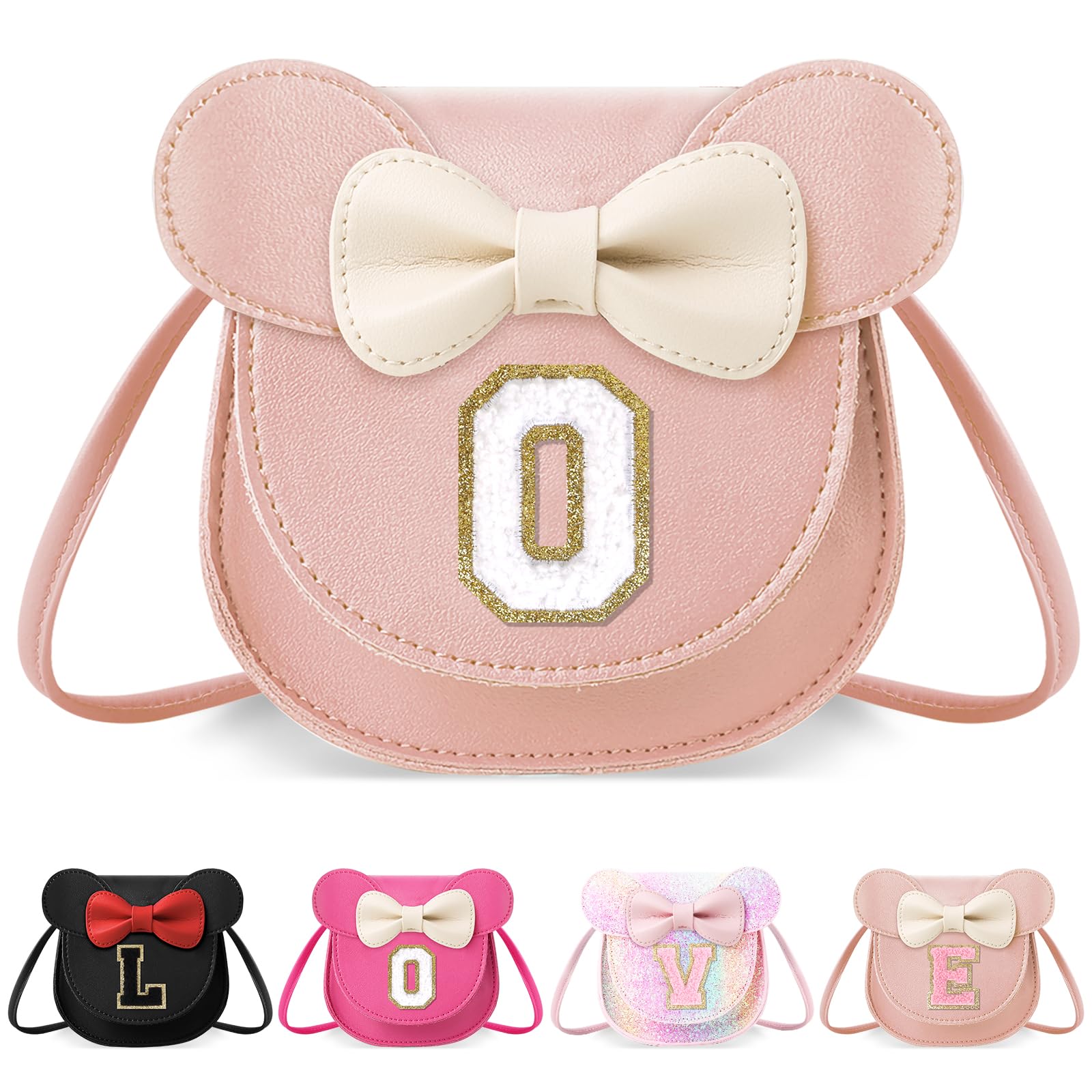 Little Girl Toddler Purse - Cute Mouse Ear Bow Crossbody Bag for 2-8 Year Olds - Birthday Gift