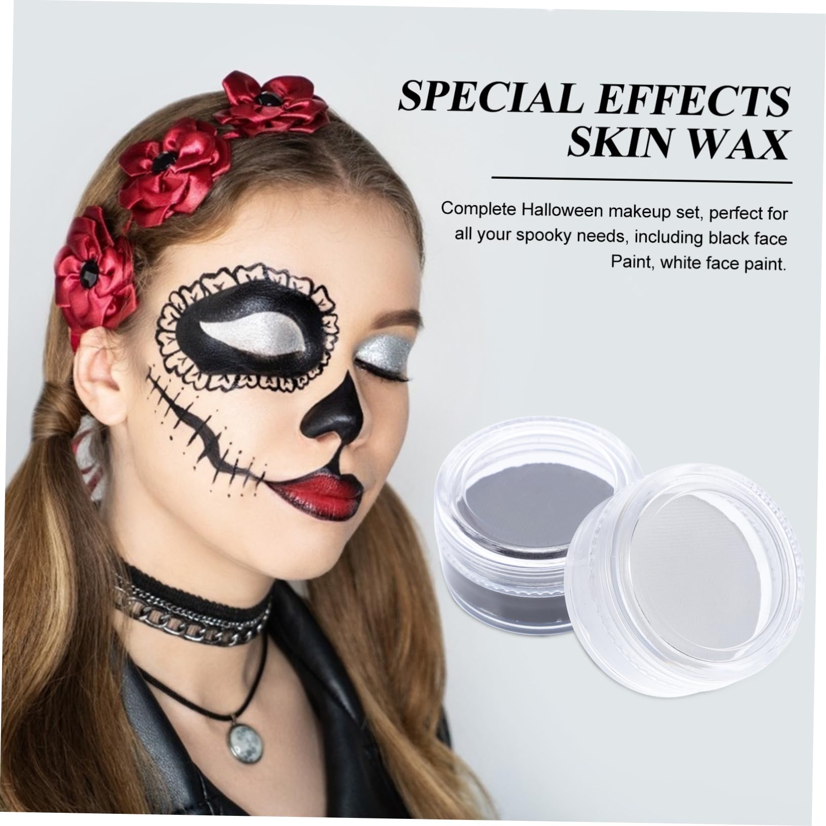 Beaupretty 8piezas Maquillaje Facial De Efectos Especiales Pintura Corporal y Cosméticos Para Cosplay y Halloween Cera Para Maquillaje Negro y Resistente Al Agua y Fácil De Limpiar