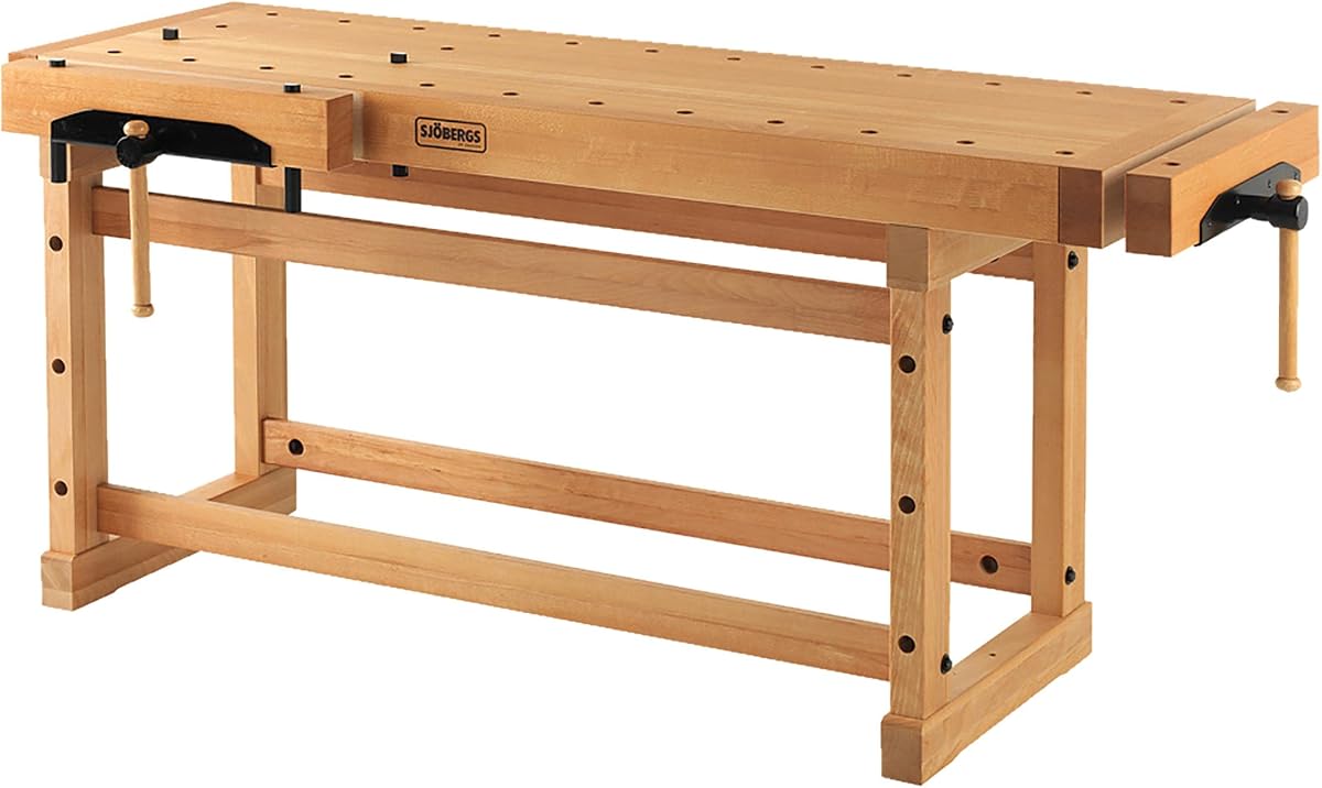 Sjoberg Elite 2000 Workbench | Wooden Workbench - Professional Elite 2000, European Beech, Woodworking Tool Heavy Duty, Multi-Purpose, Crafts DIY Project