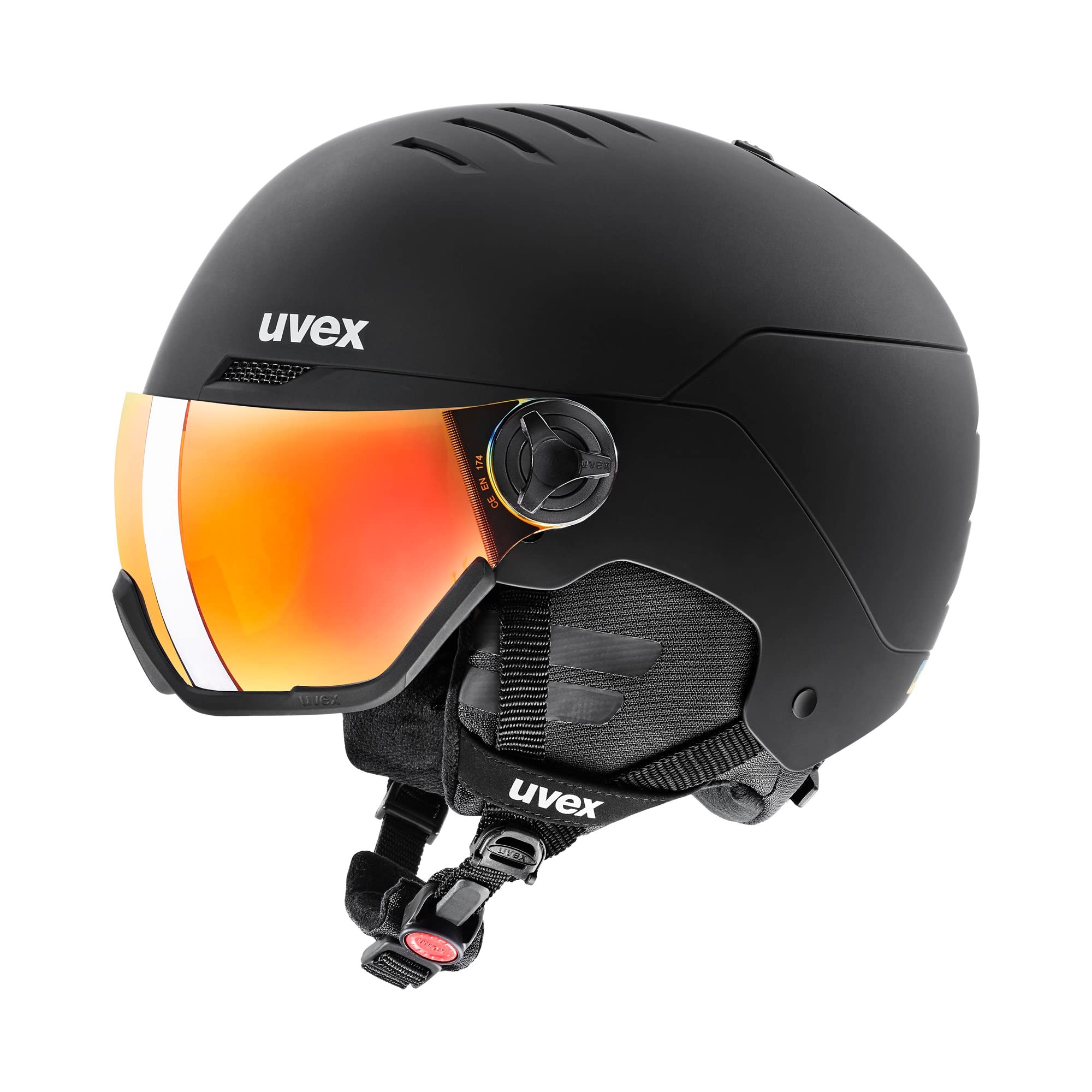 uvex Wanted Visor ski Helmet for Women & Men - Adjustable Helmet with Integrated Visor