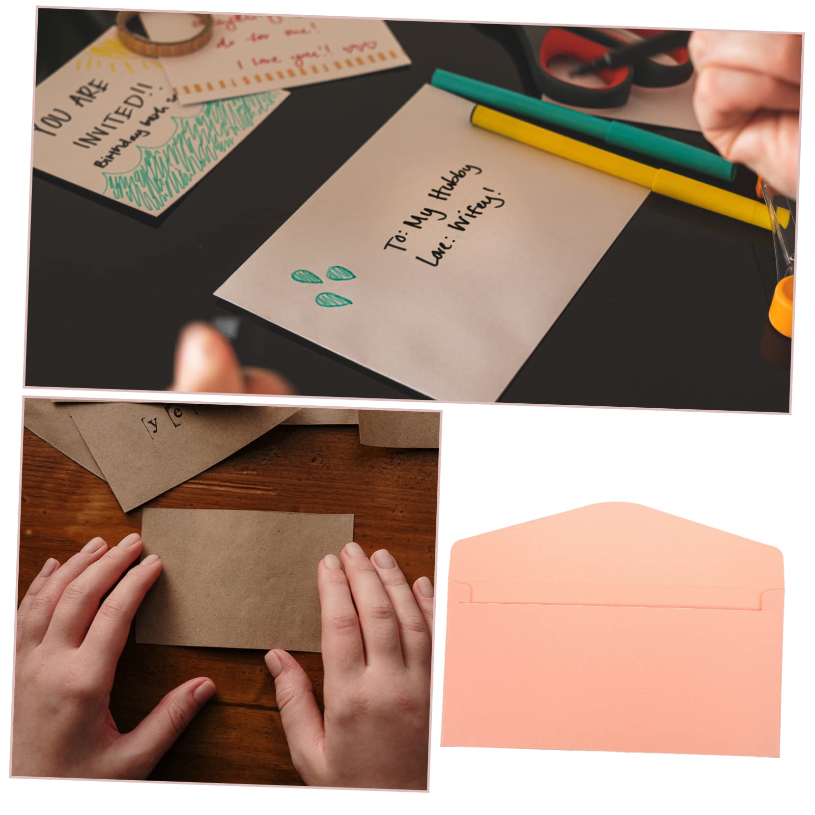 Buste per Inviti 50 Pezzi in Carta Perlata Rosa Eleganti