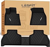 Vista 31 de LASFIT - Tapetes de suelo y maletero de auto, ajuste personalizado, de TPE, para todo tipo de clima, impermeable, juego completo, negros