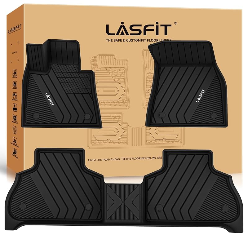 Tapetes Automotivos LASFIT em TPE para BMW X5 2019–2026, 5 Lugares, Pretos