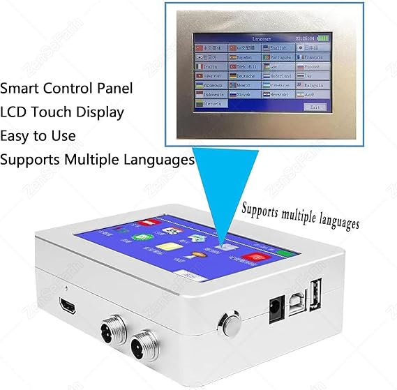 Industrial Inkjet Printer,Date Coding Machine,Smart Printer,Commercial Automatic Coding Machine,Inkjet Coder,12.7/25.4 Mm Online Inkjet Coder Supports Text,Excel,BMP,USB Printing 12.7mm