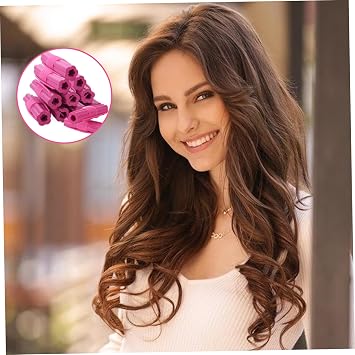 Foam Hair Rollers, 12 Pack Soft Sponge Rollers for Hair, No Clip Cozy Curlers, Easy to Use Sleep Styler for Lazy People, Effortless Curls, Pink, EVA Material, Hair Curler