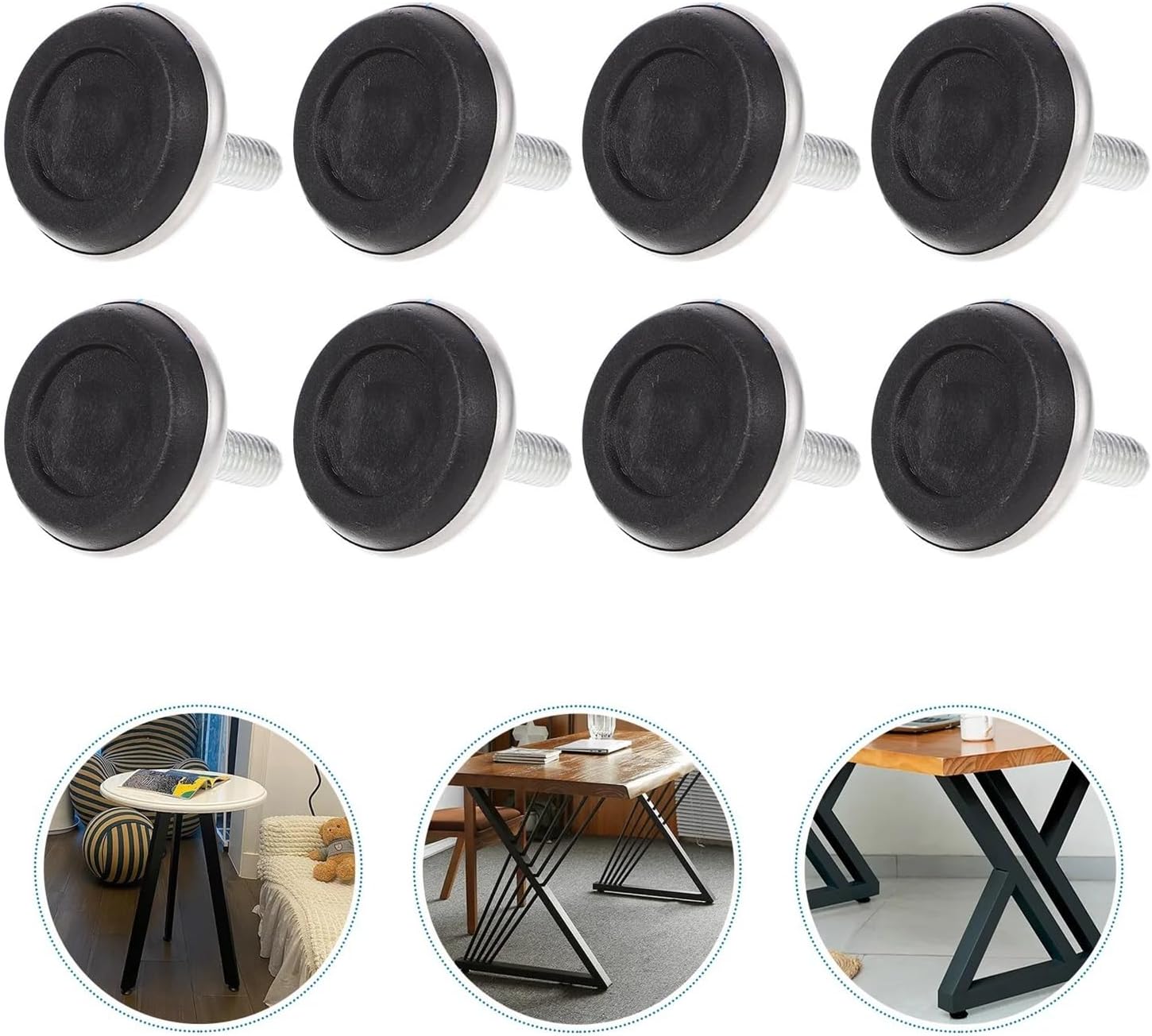 Felt Furniture Pads 10Pcs Adjustable Furniture Feet for Table Desk Chair Sturdy Trustworthy Simple Design Multipurpose Use Adjustable Feet Levelers